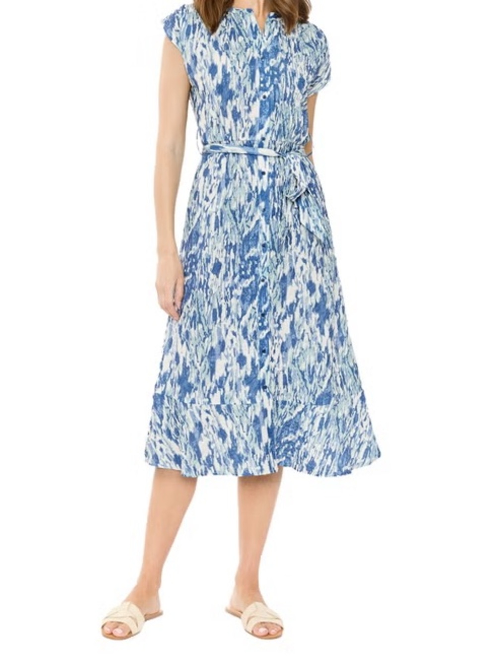 B Collection by Bobeau Women's Midi Dress, Large, Blue - NWT